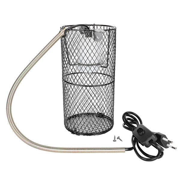 Reptil Anti-brännskador Lampskärm Keramisk Värmelampa Hållare för Husdjur Orm Ödla Sköldpadda EU-kontakt 220