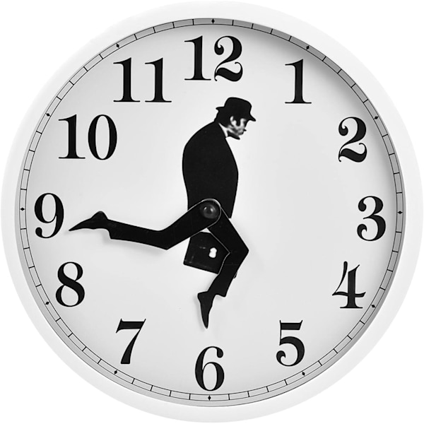 Unika Väggklockor, Batteridrivna Tysta Klockor med Silly Walk Väggklockdesign, Lättläst Kvarts Akryl Tryck för Vardagsrum,