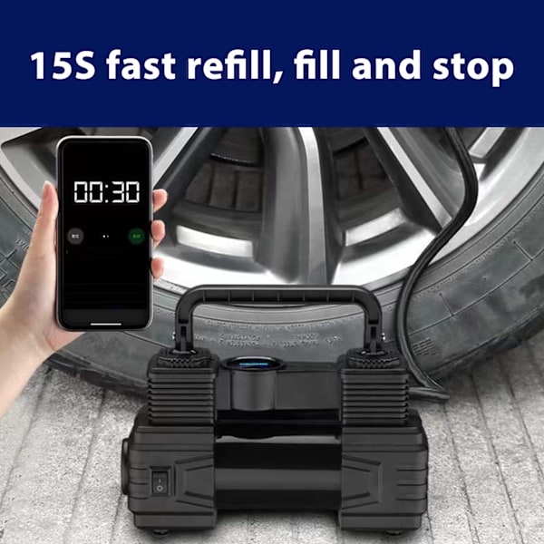 Högtrycks Kapacitet Automatisk Bil Däckpump, Portabel Elektrisk Design för Enkel Mobilitet med Överbelastningsskydd, Idealisk för Snabb Pumpning av Däck