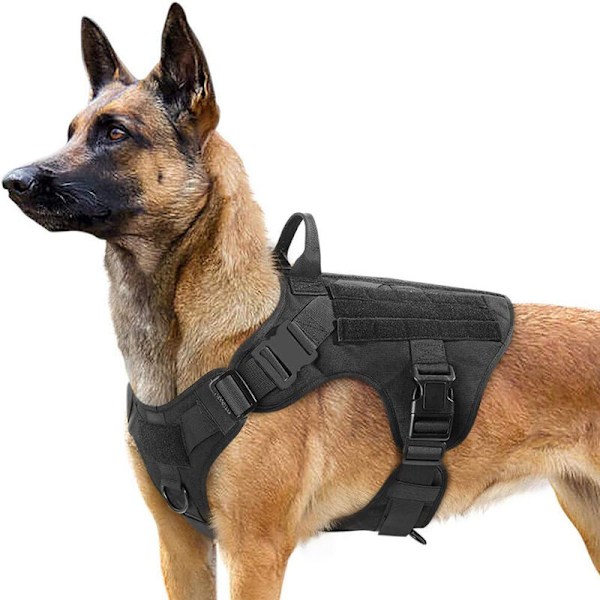 Taktisk Hundsele, Servicehundsväst för Stora Hundar, Militärklassade Material & Ventilerande Vadderat Mesh för Oöverträffad Komfort, Snabbspännen