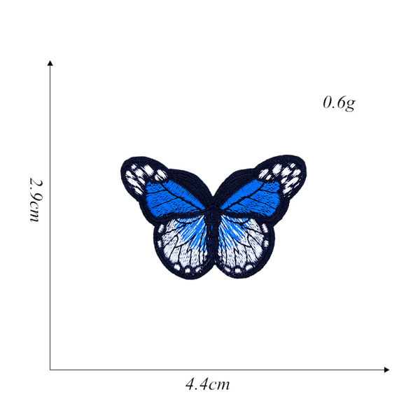 Fjärils Stryk-på-lapp Fjärils Broderade Applikationer för Konst Hantverk eller DIY Dekoration T-shirt Jacka Skor Väskor Reparationslapp