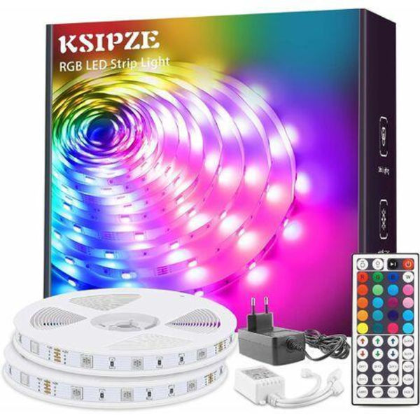 10m Rgb LED-remsa flexibel färgförändring med ljusstark 5050 Smd LED-remsa med 44-tangenters IR-fjärrkontroll och 12v strömförsörjning LED-lampor för