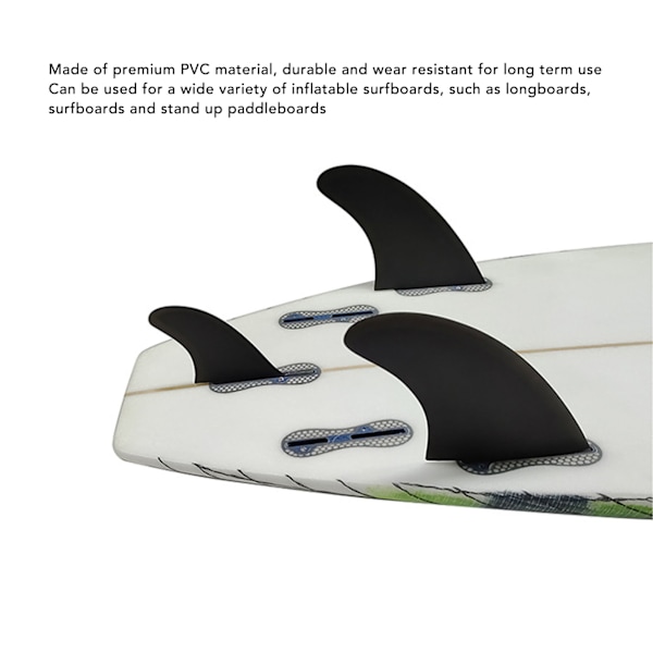 3 st surfbrädefenor PVC snabbkoppling ersättning tri fenor set för longboard surfbräda paddleboard