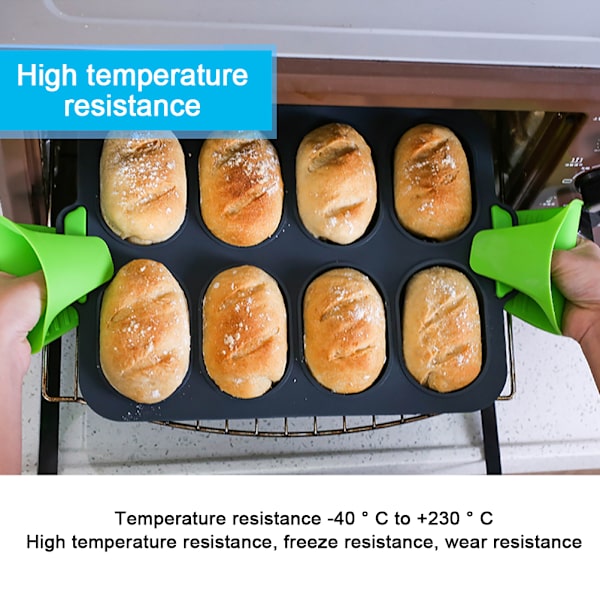 Mini Baguette Bakplåt Brödform Silikon Icke-Klebrig Brödplåt, Djupblå