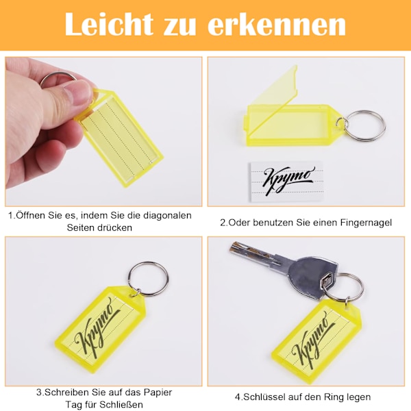 Paket med 8 nyckelbrickor som kan skrivas på, plastnyckelbrickor, ID-etiketter, resväska namnbrickor, plastnyckelbrickor i 8 färger för nycklar, bagage,