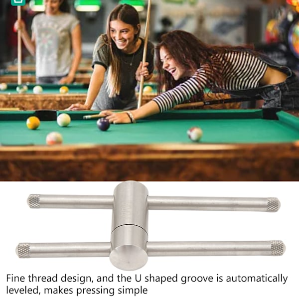 Snooker Cue Tip Kompressor i Rostfritt Stål - Biljard Stick Tip Shaper Pressverktyg för 14mm Rund Cue Tip