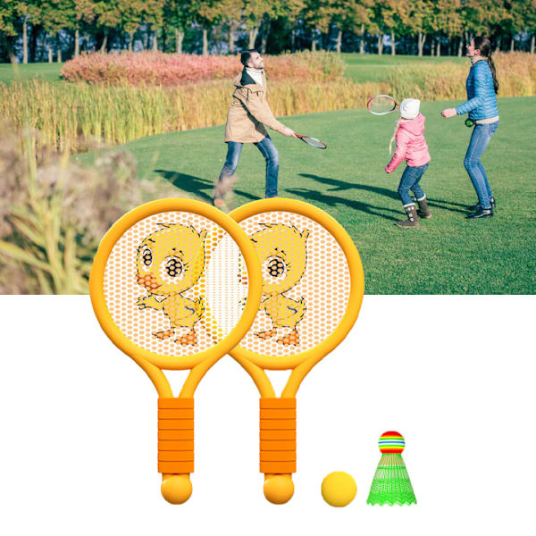 Badmintonracket för barn, lätt badmintonracket leksaksset för 3-7 år pojkar flickor inomhus utomhus orange ankung