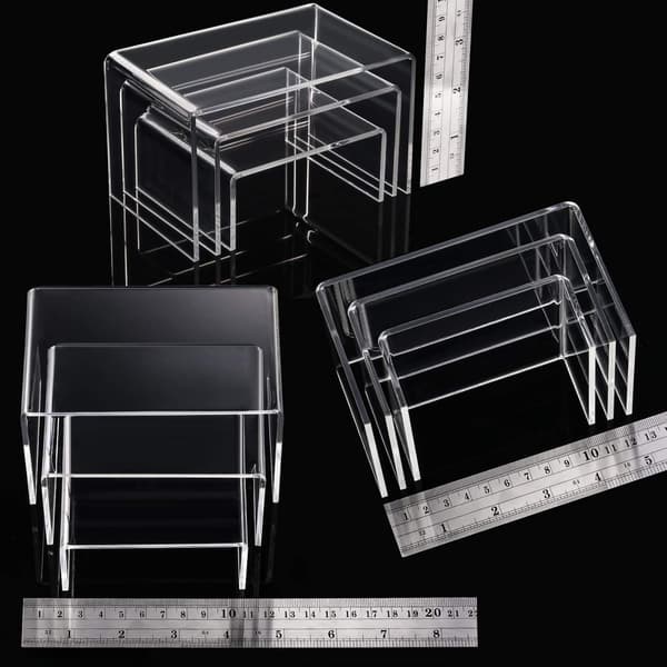 2 sett klar akryl riser display, smykke display stativ riser showcase