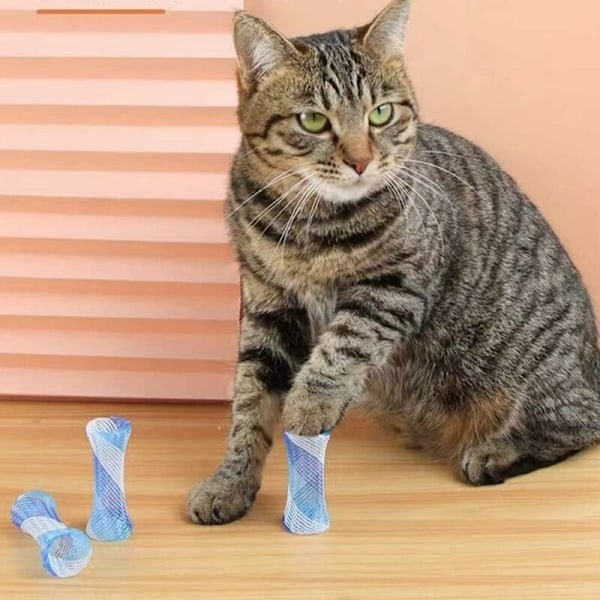 Plastfjädrar för slag och lek, säkrare material kattmyntaleksaker, interaktiv kattleksak lätt och flexibel för innekatter, rolig textur