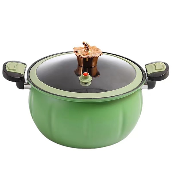Medicinsk stensoppa gryta stor kapacitet utmärkt tätning kastrull anti skållning silikon lock multifunktionell gryta grön 24cm/9.4in