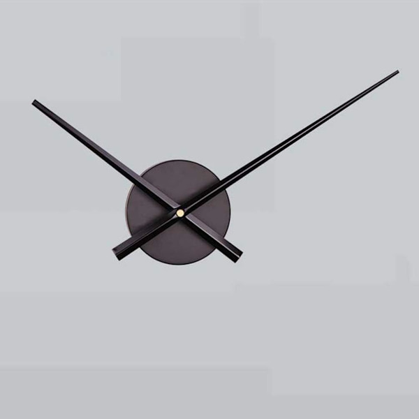 DIY Klockvisare Väggklockor 3D Kvartsurverk Tillbehör (Svart Utan Batteri)