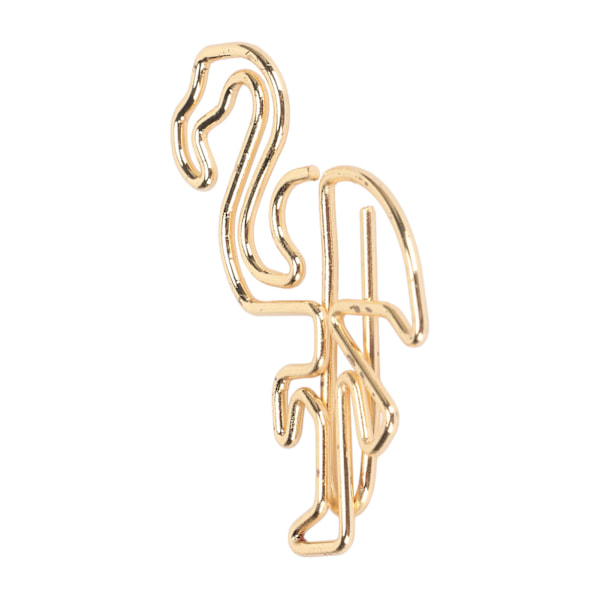 100 st Flamingo Pappersklämma Söt Djurform Fil Anteckningssida Markörklämmor Bokmärke för Filklassificering Guld