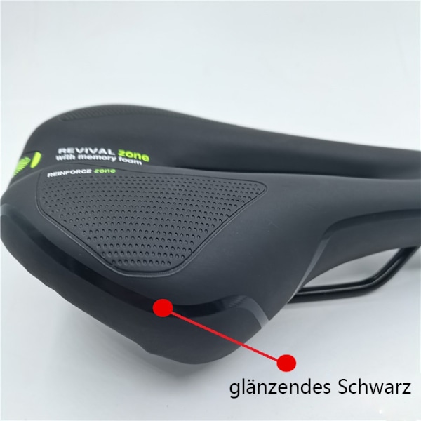 Reflekterande Cykelsadel med Anatomisk Utskärning för Förbättrad Kylning, Skåra i Mitten för Ventilation, Tjockt Memory Foam för Komfort
