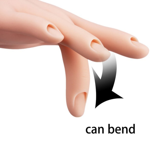 Nail Hand Practice Model Rörliga falska fingrar, återanvändbar för nagel