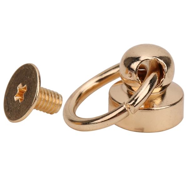 20 Set Stud Rivets 9mm Mässing O-Ring Huvudknapp Rivet Stud för LäderhantverkGolden