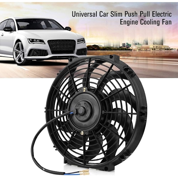 12V 80W Bilkylare Universal 10 Böjda Blad Elektrisk Kylare Motor Kylare Fläkt för Bil med Monteringssats 12 Tum