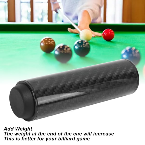 Pool Cue Extension Carbon Fiber Tube Professional Billiard Cue Extender med Bumper Svart 4 Tum