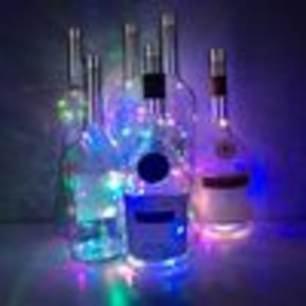6-pack 1,5 m LED-vinkorkflaskljus, flaskbelysning, ljusslingor, flaskbelysning med korkar, färgglada