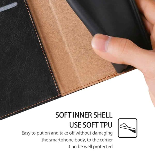 iPhone 11 Pro Max - Wallet Case i Ægte Læder - Vælg Farve! Sort