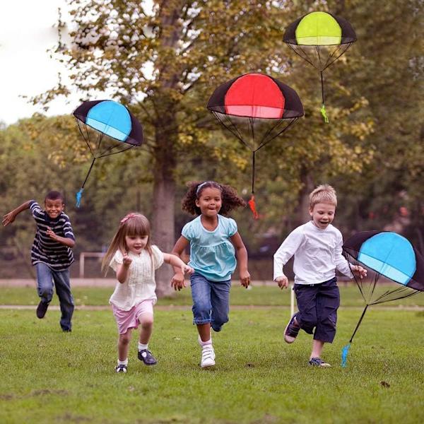 Ucradle Parachute Leksak för Barn, 10-pack Fallskärmsleksak, Utomhusleksak för Barn, Festpåsar, Barnkalaspresenter