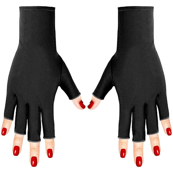 1 par UV-handskar naglar, 18,5 x 8 cm Fingerless handskar