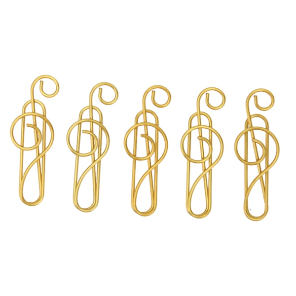 100 st guld färgade fina gem med musiknotstil, halkfria, i metallåda, söta gem för anteckningsbok, skrapbok, bokmärke