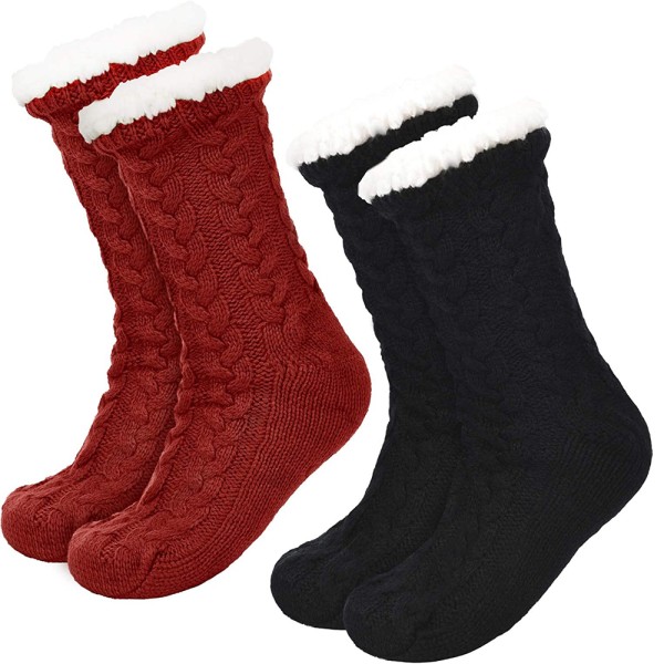 2 st Damtofflorstrumpor Christmas Fuzzy Socks