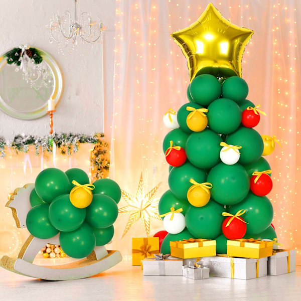 Latexballonger för jul, lättmonterat julballonggirlangbågset med högkvalitativa material för varaktiga festdekorationer