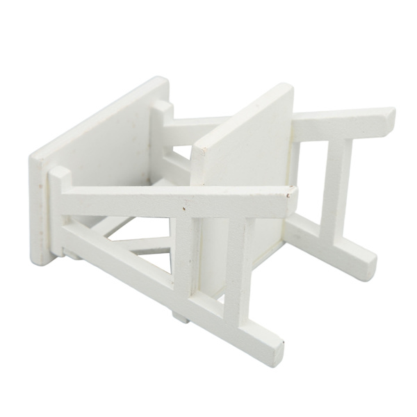 Dockhus Mini Blomsterställ Simulation DIY Handgjord 1:12 Skala Miniatyr Blomhylla för Dockhus Tillbehör Vit