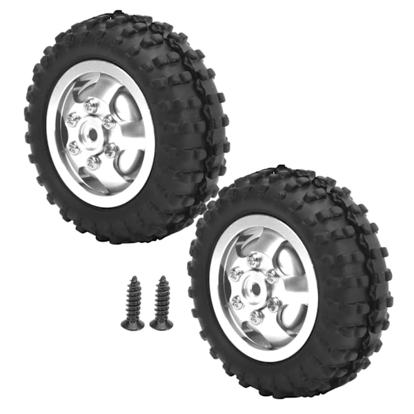D12005 52mm RC-bildäck i gummi och aluminiumlegering, halkfria däck för WPL D12 1/10 RC-lastbil (Silver S )