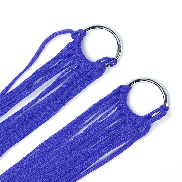 Bekväm Dubbel Gunga Hängande Säng Nylon Mesh Hängmatta för Utomhuscamping (blå)