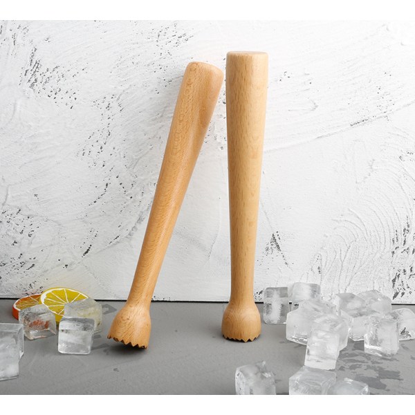Extra lång träcocktail Mojito trä Muddler Bar Tool 2 st