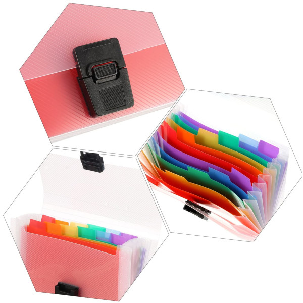 4-pack Mini Dokumentmapp A6 7,1 X 4,45 X 1,1 Tum Regnbåge Expanderande Mapp 13 Ficksmapp Organisatör 12 Etiketter Index