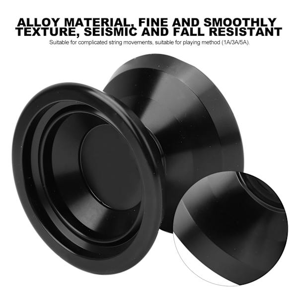 Alloy Yoyo Ball Competition Yoyo Toy med 3 st ersättnings Yoyo Strings Glove SetBlack