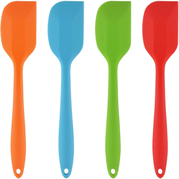 Silikon Skedspatel Set, Sömlös Design i Ett Stycke, Hög Värmebeständighet Non-Stick Flexibelt Gummi, Matlagnings Blandnings Baknings Köksredskap för