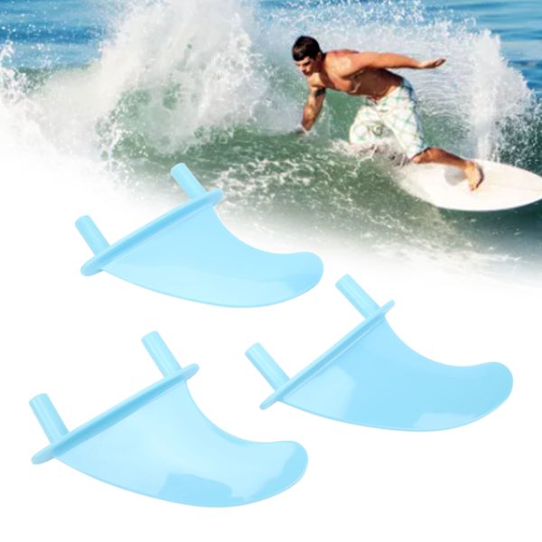 Surfboard Fenor Mjuka Topp Tri Fen Set PVC Plast för Surfing Vattensport med Skruvar Blå