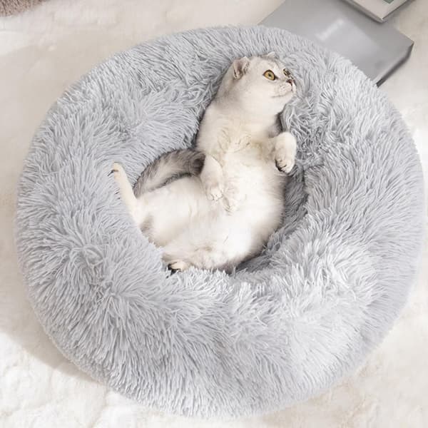 Fluffy Haven, Kæledyrsseng med Donutform til Indendørs Katte