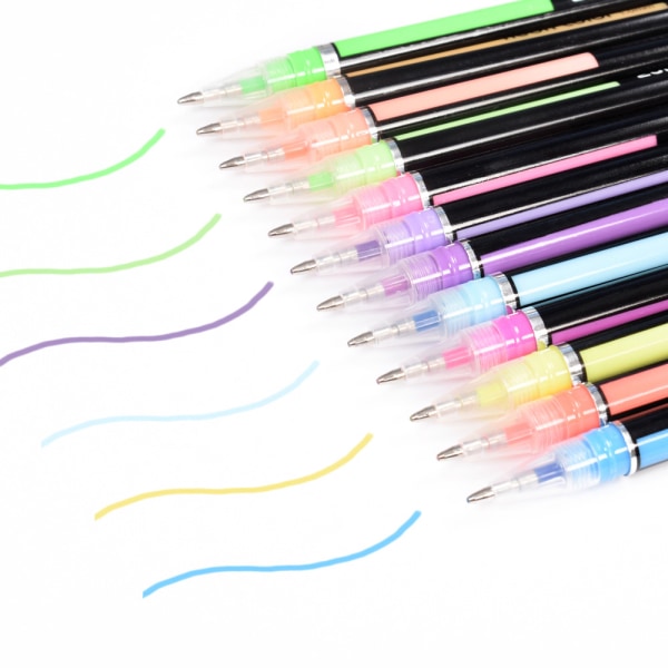 48 st gelpennor, glitter neon marker penna set för vuxen färgning, skrivning, ritning, skissning, barn- klotter, 1,0 mm spetsstorlekar - olika färger