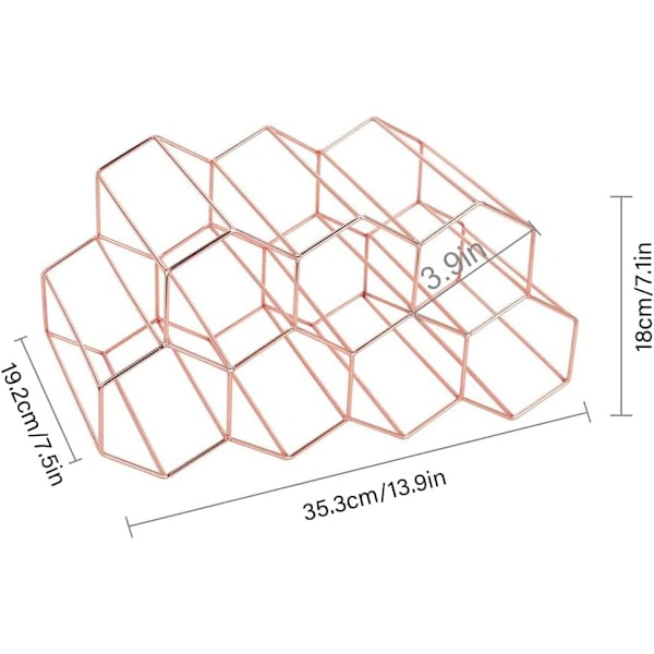 Modern Vinställ, Fristående Design med Starka och Reptåliga Hexagonala Förvaringsutrymmen, Elegant Bordsvinställ för Hemmet