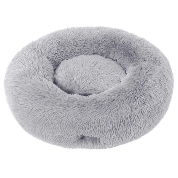 Lugnande hund- och kattsäng, ångestdämpande donut-gosare, värmande, mysig, rund säng, fluffig plyschkudde för små och medelstora hundar och katter