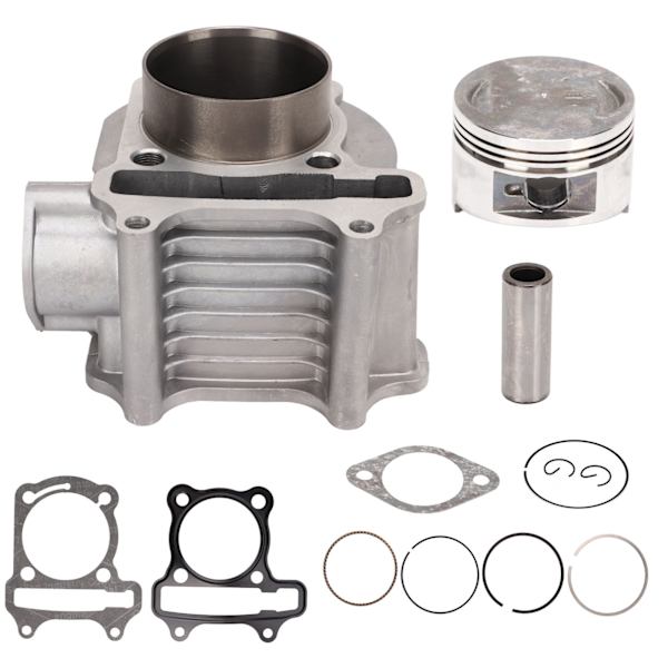 Motorcylinderhuvudssats med Kolvpackningsspringcylinder Återbyggd Monteringssats Aluminiumlegering för GY6 150cc Scooter