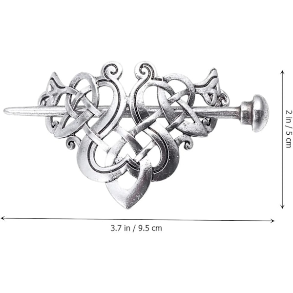 Viking Celtic Hårklämmor Hårnålar Viking Silver Hårpinne Retro Silver Hårpinnar Hårnål Hårtillbehör Keltisk Smycken För Kvinnorlivery(1st)