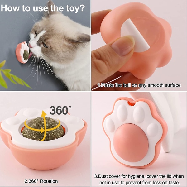 3-pack Cat Paw Catnip-leksaker, kattleksak för tandrengöring,