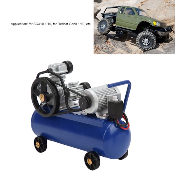 Mini Simuleringsluftkompressor Dekoration RC Tillbehör för SCX10 1/10 Fjärrkontroll Crawler BilBlå