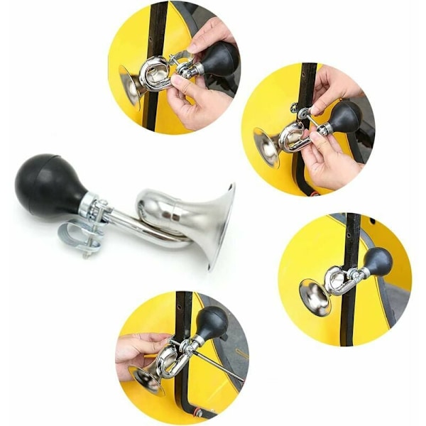 Styraccessoar med klassisk signalhornsdesign, Högt ljudlarm från flexibel gummiboll säkerställer säkerhet, Universell passform för flera