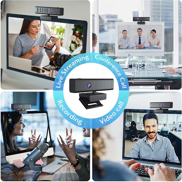Plug and Play Webcam med mikrofon, HD-kvalitet til problemfri videochat