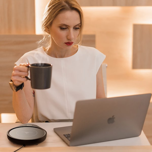 Elektrisk koppvärmare för kaffekopp med 3 temperaturinställningar Intelligent kaffevärmare med automatisk avstängning Dryckesvärmare för te, kaffe, mjölk i