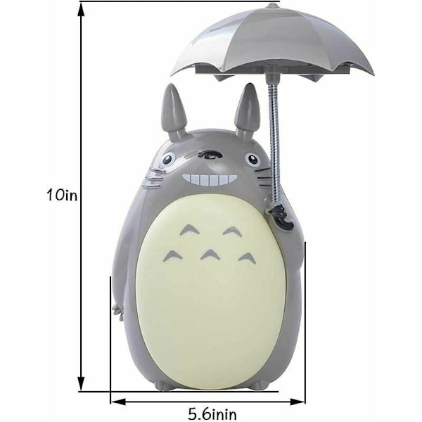Totoro LED nattlampa för barn, USB-laddningsbar läslampa, tecknad söt djurrumsdekor för pojkar flickor