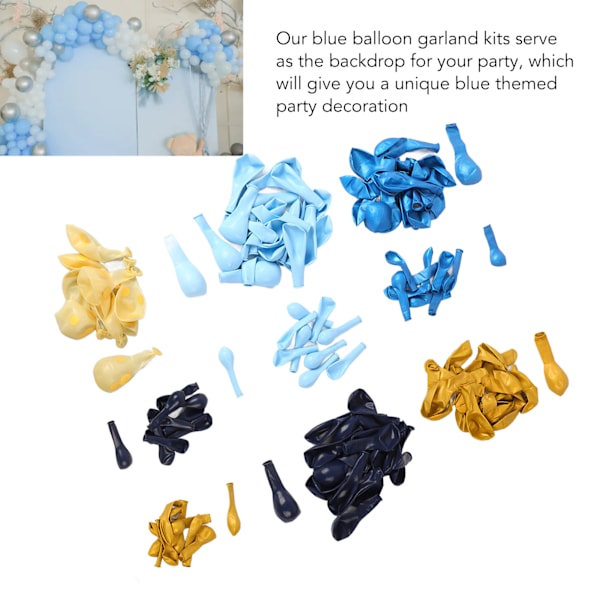 Mörkblå Macaron Latex Ballong Party Kit Födelsedag Dekoration Ballong Ballong Kit