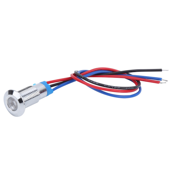 4-pack LED-indikatorlampa Signal 2-färg Gemensam Anod Vattentät Metall 8mm 220V (Röd Blå)
